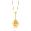 Thumbnail Image 1 of Pear-Shaped Citrine & Diamond Accent Necklace 10K Yellow Gold 18"