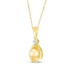 Thumbnail Image 2 of Pear-Shaped Citrine & Diamond Accent Necklace 10K Yellow Gold 18"