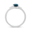 Thumbnail Image 2 of Oval-Cut London Blue Topaz & White Lab-Created Sapphire Bypass Ring 10K White Gold