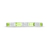 Thumbnail Image 4 of Baguette-Cut Peridot & White Lab-Created Sapphire Stackable Ring Sterling Silver