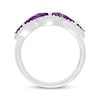 Thumbnail Image 3 of Marquise-Cut Amethyst & White Lab-Created Sapphire Ring Sterling Silver