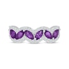 Thumbnail Image 4 of Marquise-Cut Amethyst & White Lab-Created Sapphire Ring Sterling Silver