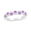 Thumbnail Image 1 of Amethyst & Diamond Wavy Ring 1/8 ct tw Sterling Silver Size 7