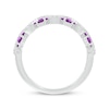 Thumbnail Image 3 of Amethyst & Diamond Wavy Ring 1/8 ct tw Sterling Silver Size 7