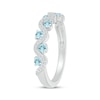 Thumbnail Image 2 of Aquamarine & Diamond Wavy Ring 1/8 ct tw Sterling Silver Size 7