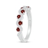 Thumbnail Image 2 of Garnet & Diamond Wavy Ring 1/8 ct tw Sterling Silver Size 7