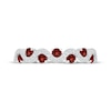 Thumbnail Image 4 of Garnet & Diamond Wavy Ring 1/8 ct tw Sterling Silver Size 7