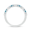 Thumbnail Image 3 of Swiss Blue Topaz & Diamond Wavy Ring 1/8 ct tw Sterling Silver Size 7