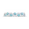 Thumbnail Image 4 of Swiss Blue Topaz & Diamond Wavy Ring 1/8 ct tw Sterling Silver Size 7