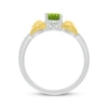 Thumbnail Image 2 of Oval-Cut Peridot & White Lab-Created Sapphire XO Ring Sterling Silver & 10K Yellow Gold