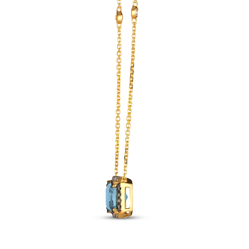 Main Image 2 of Le Vian Aquamarine Necklace 1/4 ct tw Diamonds 14K Honey Gold 19&quot;