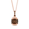 Thumbnail Image 0 of Le Vian Venetian Color on Color Chocolate Quartz Necklace 1/8 ct tw Diamonds 14K Strawberry Gold 19"