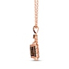 Thumbnail Image 1 of Le Vian Venetian Color on Color Chocolate Quartz Necklace 1/8 ct tw Diamonds 14K Strawberry Gold 19"