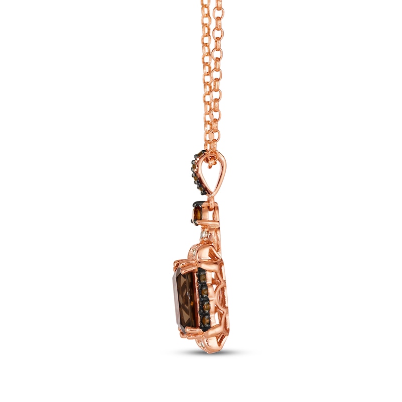 Main Image 2 of Le Vian Venetian Color on Color Chocolate Quartz Necklace 1/8 ct tw Diamonds 14K Strawberry Gold 19&quot;