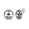 Thumbnail Image 0 of Disney Treasures Monsters, Inc. Swiss Blue Topaz & Diamond Accent Logo Earrings Sterling Silver