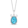 Thumbnail Image 1 of Disney Treasures Monsters, Inc. &quot;Sulley&quot; Oval-Cut Swiss Blue Topaz & Diamond Necklace 1/15 ct tw Sterling Silver 19&quot;