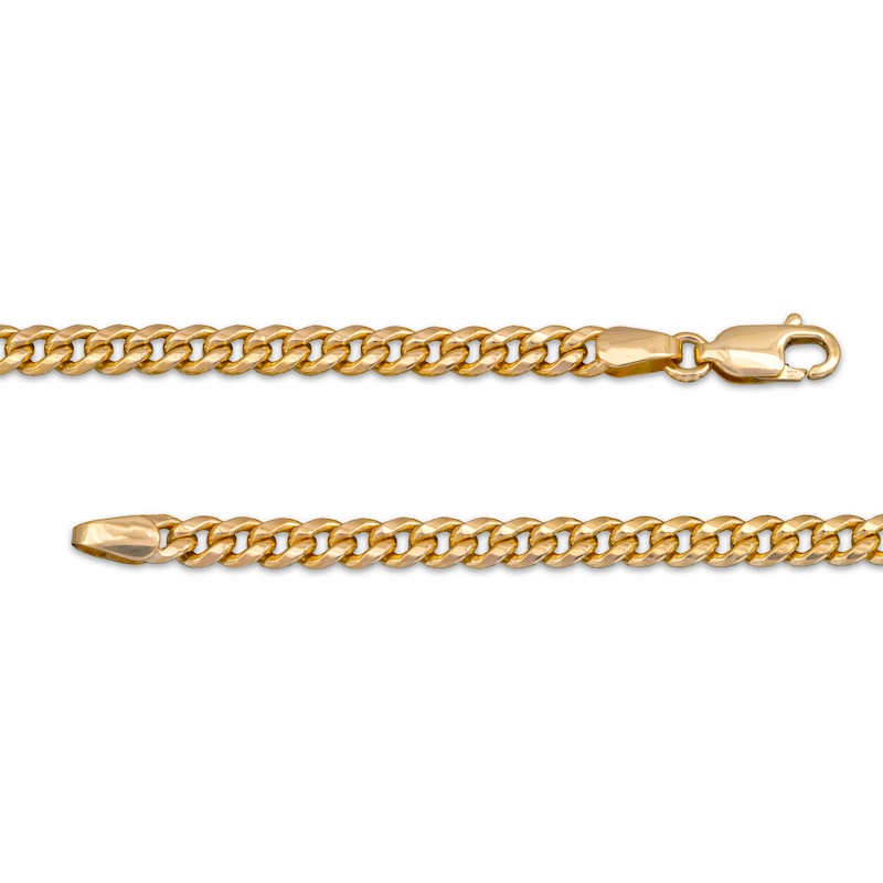 Main Image 4 of Cuban Curb Chain Necklace Hollow 10K Yellow Gold 22&quot;