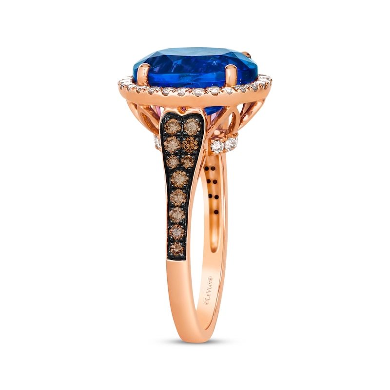 Main Image 2 of Le Vian Oval-Cut Tanzanite Ring 3/4 ct tw Diamonds 14K Strawberry Gold Size 7