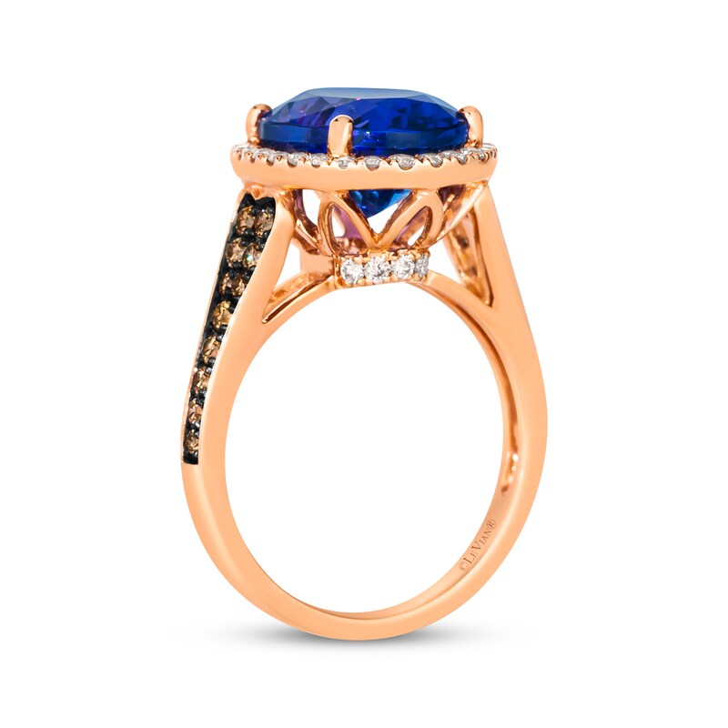 Main Image 3 of Le Vian Oval-Cut Tanzanite Ring 3/4 ct tw Diamonds 14K Strawberry Gold Size 7