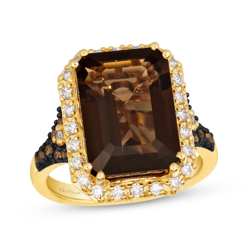 Le Vian Vault Chocolate Quartz Ring 1/2 ct tw Diamonds 14K Honey Gold | Kay