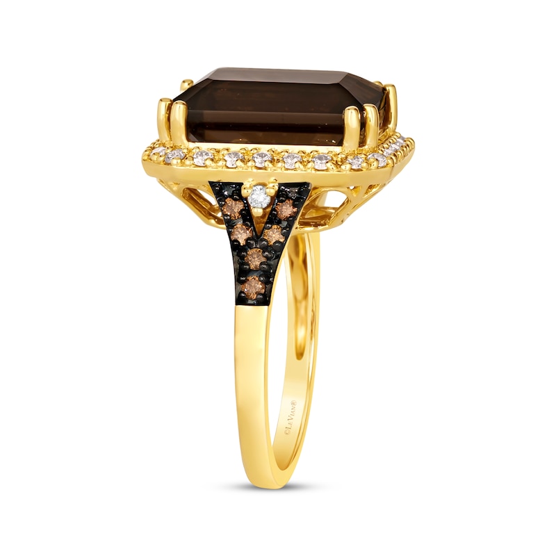 Le Vian Vault Chocolate Quartz Ring 1/2 ct tw Diamonds 14K Honey Gold
