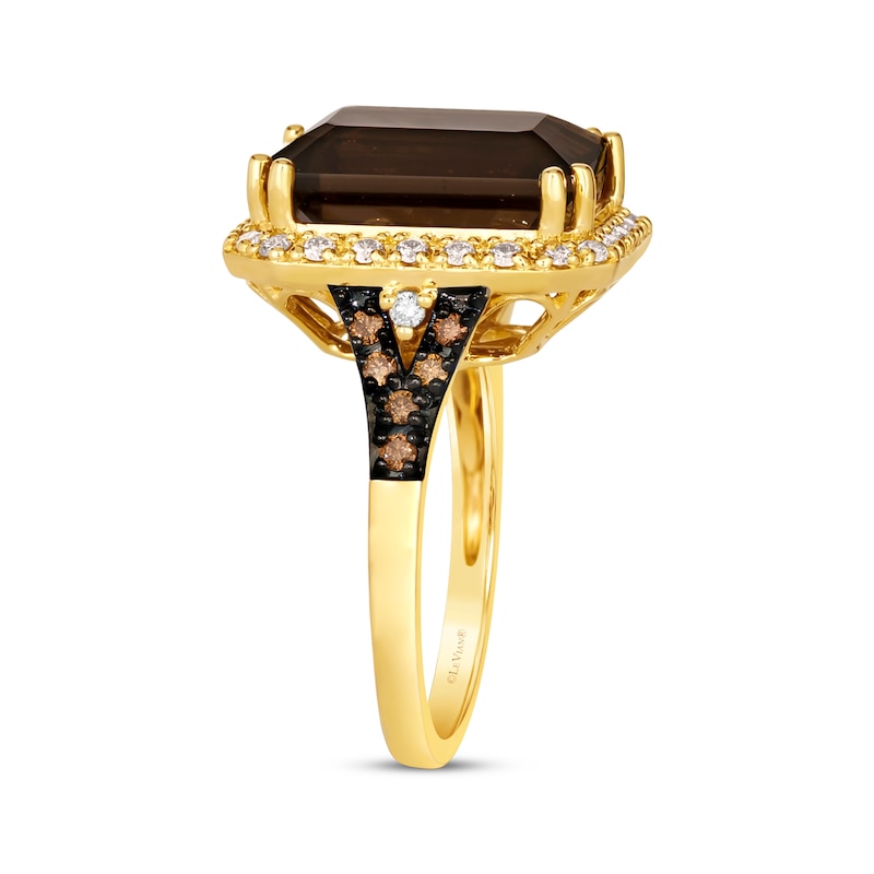 Main Image 2 of Le Vian Vault Chocolate Quartz Ring 1/2 ct tw Diamonds 14K Honey Gold Size 7