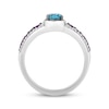 Thumbnail Image 3 of Disney Treasures Monsters, Inc. &quot;Sulley&quot; Oval-Cut Swiss Blue Topaz, Amethyst & Diamond Ring 1/10 ct tw Sterling Silver