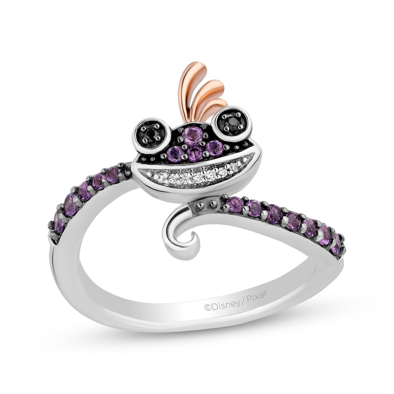 Main Image 1 of Disney Treasures Monsters, Inc. &quot;Randall&quot; Amethyst & Diamond Accent Ring Sterling Silver & 10K Rose Gold