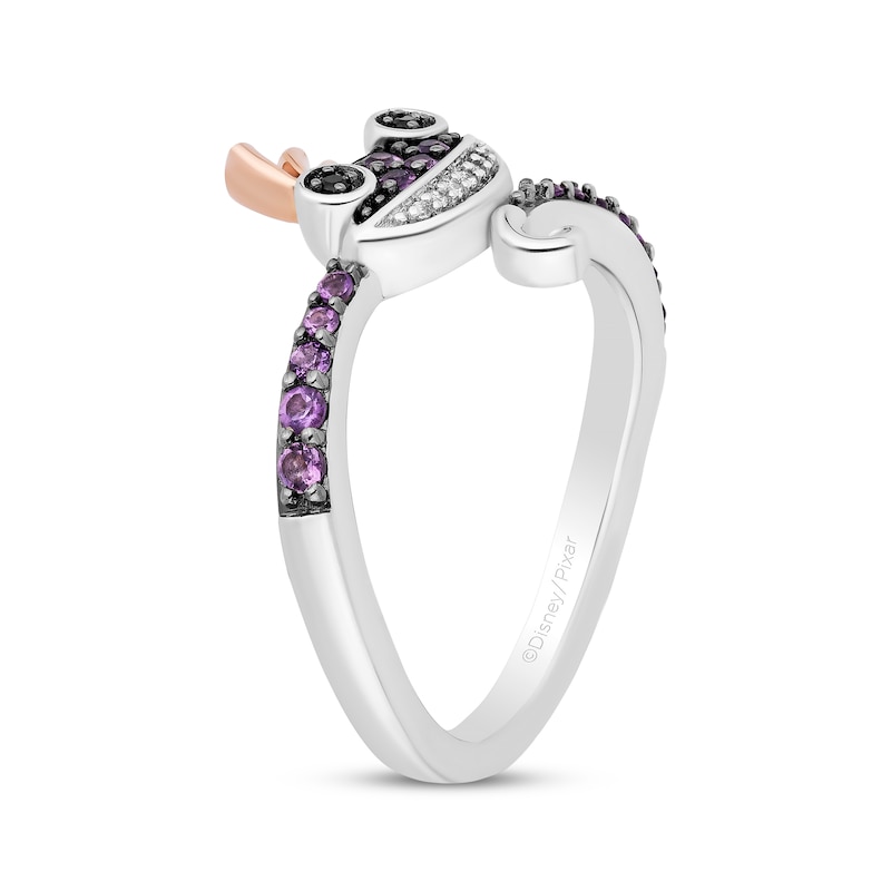 Main Image 2 of Disney Treasures Monsters, Inc. &quot;Randall&quot; Amethyst & Diamond Accent Ring Sterling Silver & 10K Rose Gold