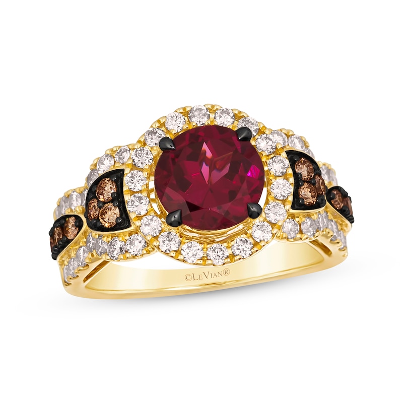 Main Image 1 of Le Vian Vault Rhodolite Garnet Ring 1 ct tw Diamonds 14K Honey Gold Size 7