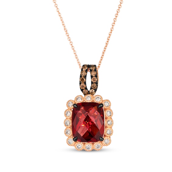 Le Vian Vault Garnet Necklace 1/2 ct Diamonds 14K Strawberry Gold 20"