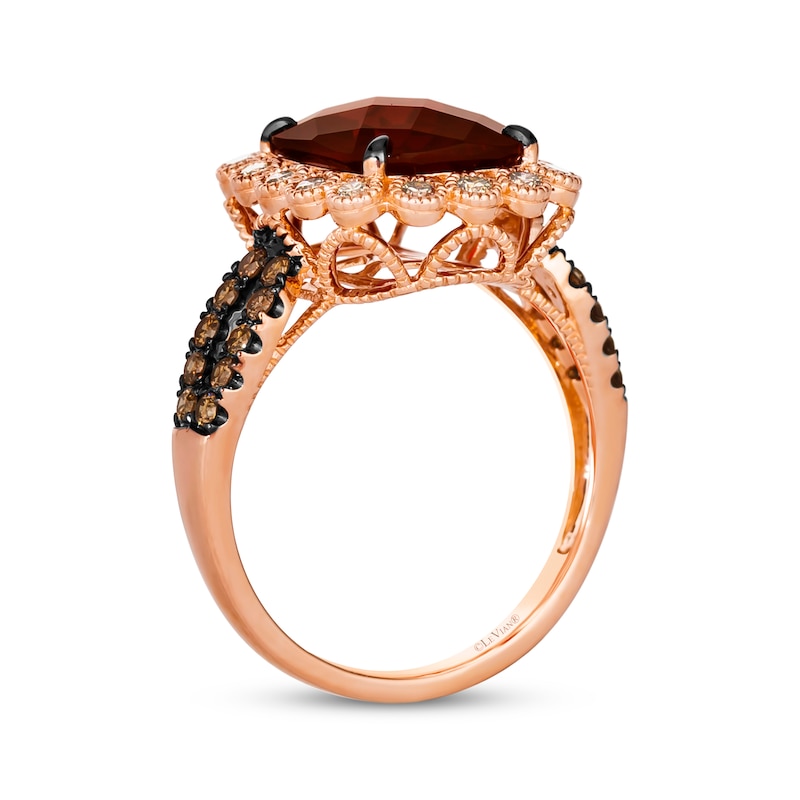 Main Image 3 of Le Vian Vault Garnet Ring 5/8 ct Diamonds 14K Strawberry Gold Size 7