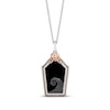 Thumbnail Image 1 of Disney Treasures The Nightmare Before Christmas 30th Anniversary Black Onyx Necklace 1/10 ct tw Diamonds Sterling Silver & 10K Rose Gold