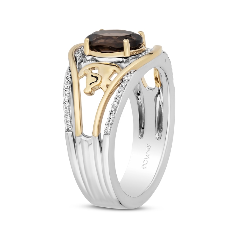Main Image 2 of Disney Treasures The Lion King Oval-Cut Smoky Quartz & Diamond Ring 1/10 ct tw 10K Two-Tone Gold