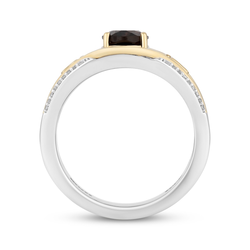 Main Image 3 of Disney Treasures The Lion King Oval-Cut Smoky Quartz & Diamond Ring 1/10 ct tw 10K Two-Tone Gold