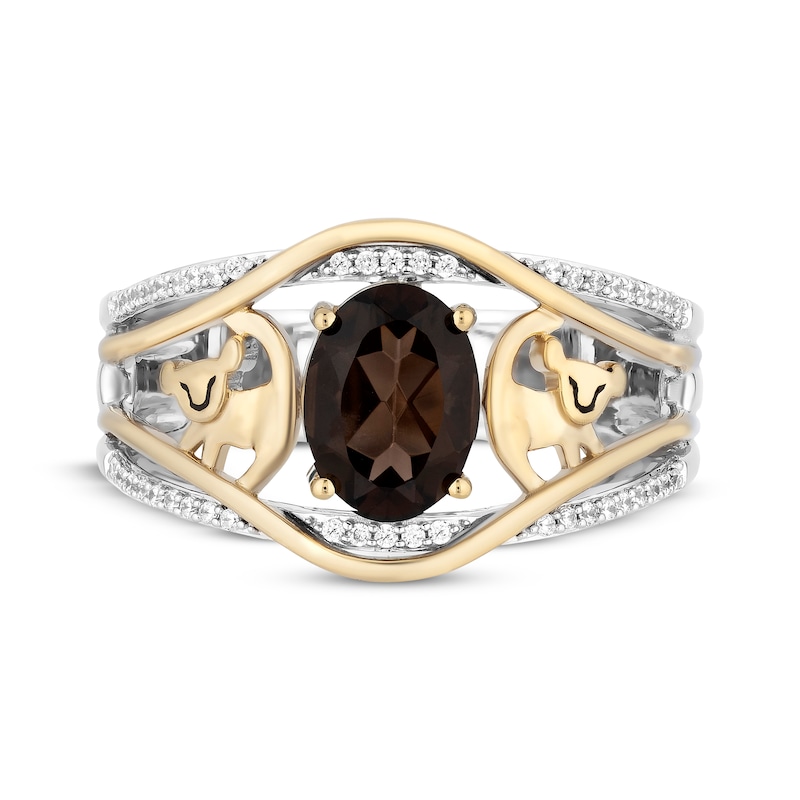 Main Image 4 of Disney Treasures The Lion King Oval-Cut Smoky Quartz & Diamond Ring 1/10 ct tw 10K Two-Tone Gold