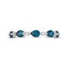 Thumbnail Image 3 of Neil Lane Pear-Shaped London Blue Topaz & Round-Cut Diamond Anniversary Ring 1/8 14K White Gold