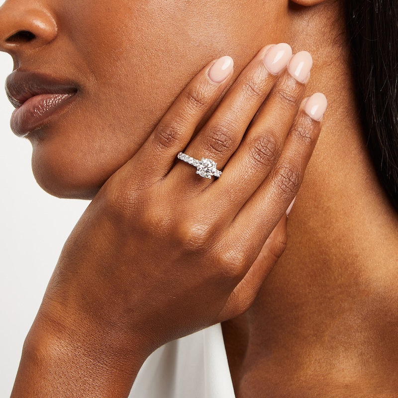 Main Image 4 of Now + Forever Lab-Grown Diamonds Round-Cut EngagementRing 2-1/2 ct tw 14K White Gold