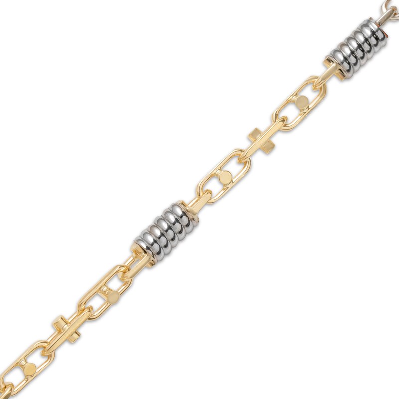 Main Image 2 of Spring & Mariner Link Bracelet Solid 10K Two-Tone Gold 8.5&quot;