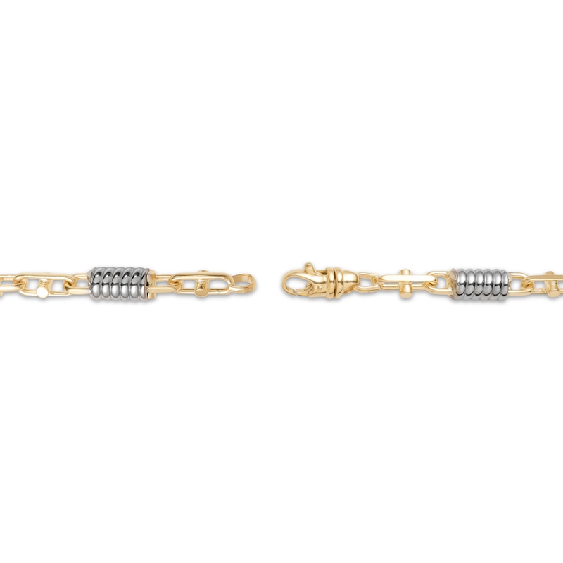 Main Image 3 of Spring & Mariner Link Bracelet Solid 10K Two-Tone Gold 8.5&quot;