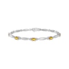 Thumbnail Image 1 of Oval-Cut Citrine & White Lab-Created Sapphire Link Bracelet Sterling Silver 7.25&quot;