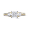 Thumbnail Image 3 of Princess-Cut & Pear-Shaped Diamond Three-Stone Engagement Ring 1-3/4 ct tw 14K Two-Tone Gold