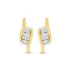 Thumbnail Image 2 of Three-Stone Diamond Earrings 1/4 ct tw 10K Yellow Gold