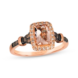 Le Vian Cushion-Cut Morganite Ring 1/4 ct tw Diamonds 14K Strawberry Gold