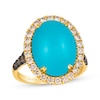 Thumbnail Image 1 of Le Vian Oval-Cut Turquoise Ring 7/8 ct tw Diamonds 14K Honey Gold