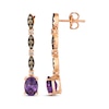 Thumbnail Image 3 of Le Vian Venetian Mosaic Oval-Cut Amethyst Drop Earrings 1/4 ct tw Diamonds 14K Strawberry Gold