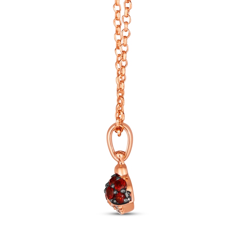 Main Image 2 of Le Vian Garden Party Garnet Ladybug Necklace 1/20 ct tw Diamonds 14K Strawberry Gold 19&quot;