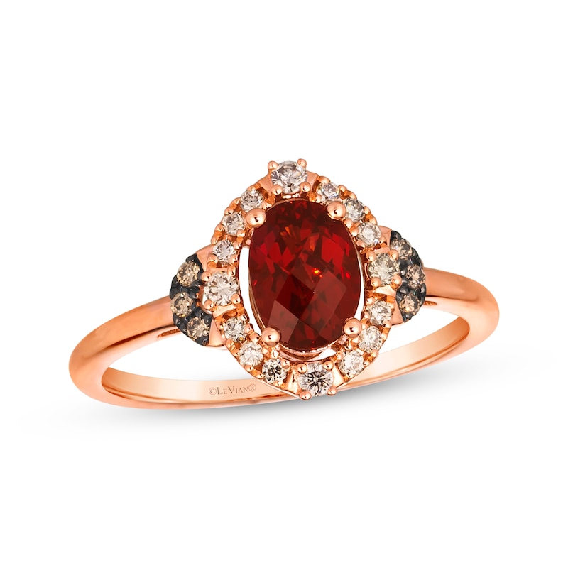 Main Image 1 of Le Vian Garnet Ring 1/5 ct tw Diamonds 14K Strawberry Gold