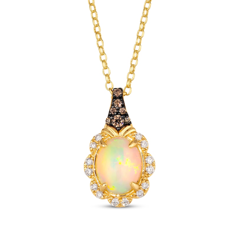 Main Image 1 of Le Vian Opal Necklace 1/4 ct tw Diamonds 14K Honey Gold 19&quot;