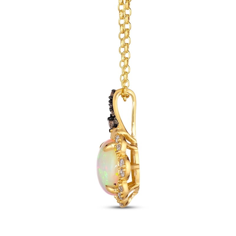 Main Image 2 of Le Vian Opal Necklace 1/4 ct tw Diamonds 14K Honey Gold 19&quot;